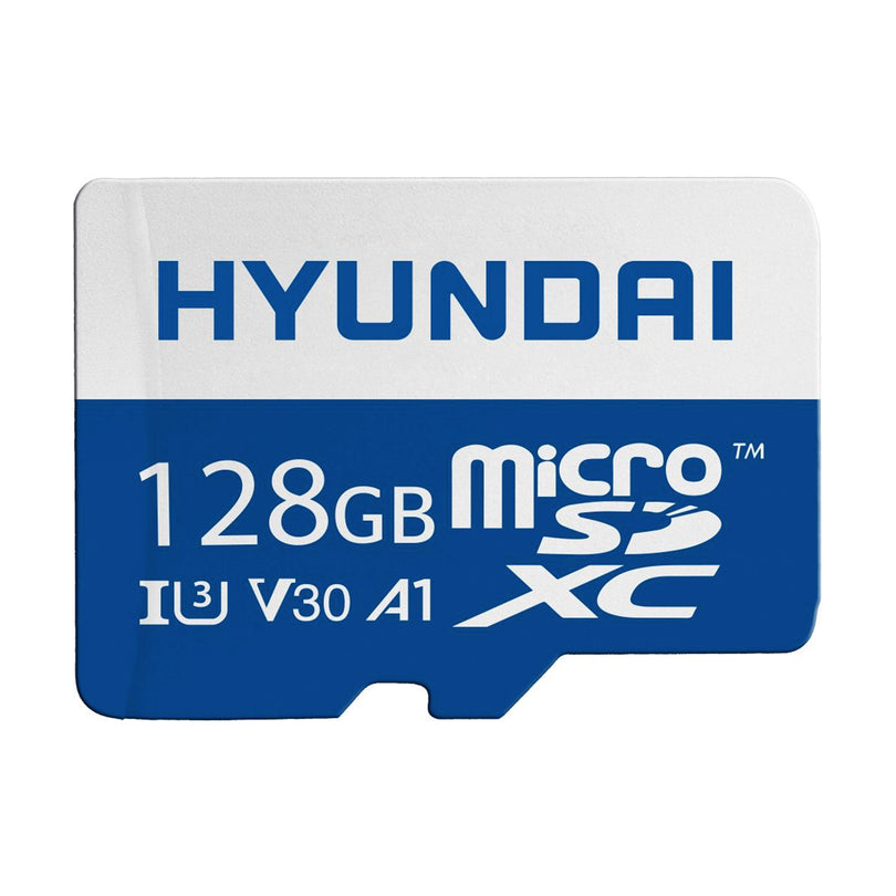 Hyundai 128GB microSDXC UHS-1 Memory Card with Adapter, 95MB/s (U3) 4K Video, Ultra HD, A1, V30