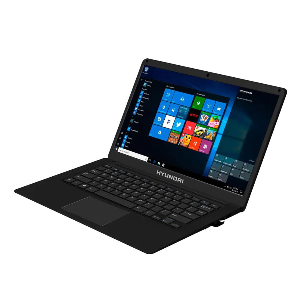 Laptop Hyundai HyBook 14.1" HD, Intel Celeron N3350 1.10GHz, 4GB, 1TB + 64GB eMMC, Windows 10 Home S 64-bit, Español, Negro