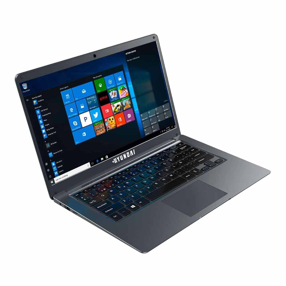Laptop Hyundai HyBook, 14.1", Intel Celeron N3350, 4GB RAM, 64GB + 1TB HDD, Windows 10 Home - Space Grey