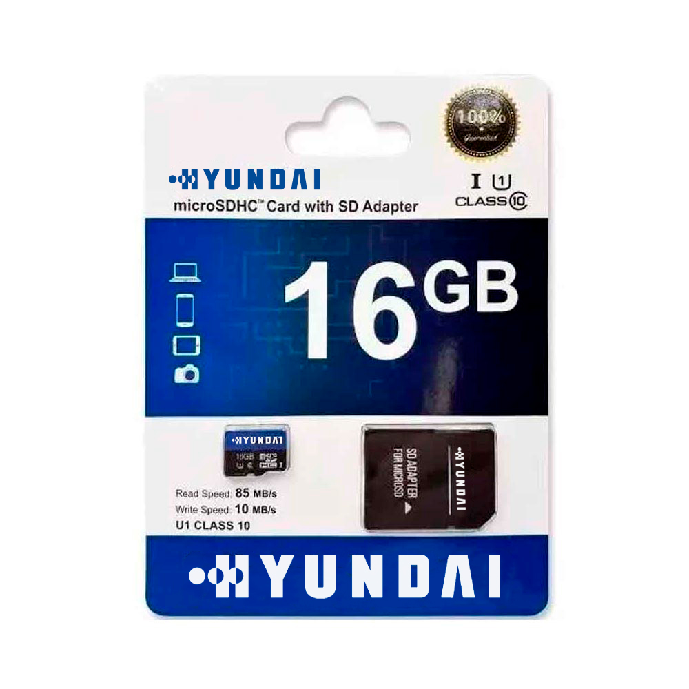 MicroSDHC Hyundai 16GB con adaptador Clase 10 con protección 5-proof