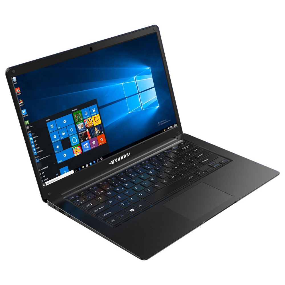 Laptop Hyundai HyBook 14.1” Celeron, 4GB RAM, 64GB HDD, Expandible 2.5” SATA HDD Slot, Windows 10 Home, WiFi, Black